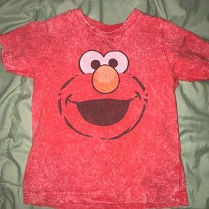 Sesame Place Elmo Face T-Shirt Red Toddler 3T Kids Shirt Cartoon Tee